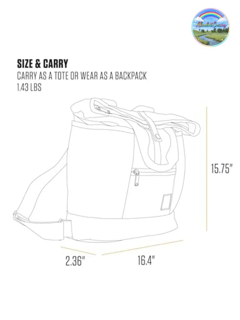 Convertible Backpack Tote, 600 Denier Water Resistant, 15-Inch Laptop Sleeve